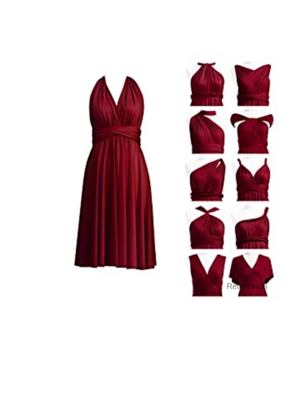 Multi-Way Wrap Short Infinity Dress for Bridesmaids One Size
